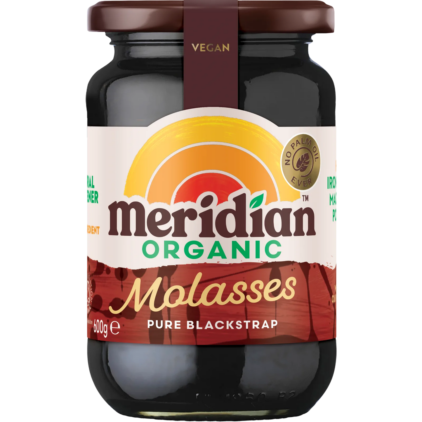 Meridian Organic Blackstrap Molasses front of jar