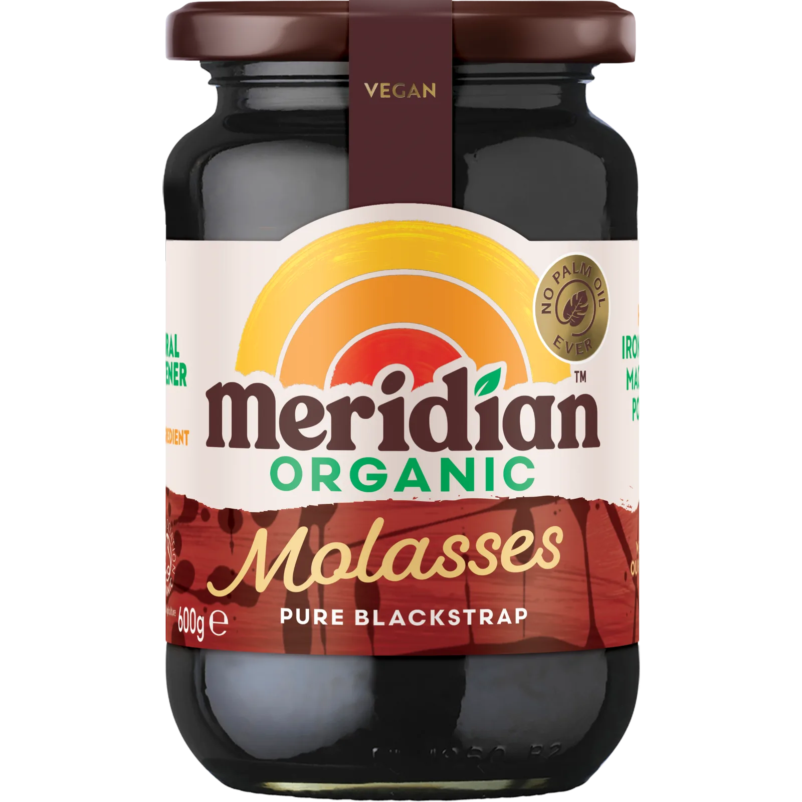 Meridian Organic Blackstrap Molasses front of jar
