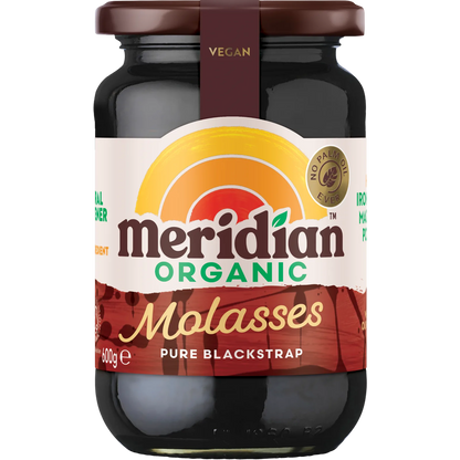 Meridian Organic Blackstrap Molasses front of jar