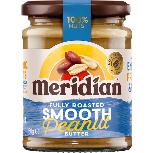 Meridian Smooth Peanut Butter 280g front of jar