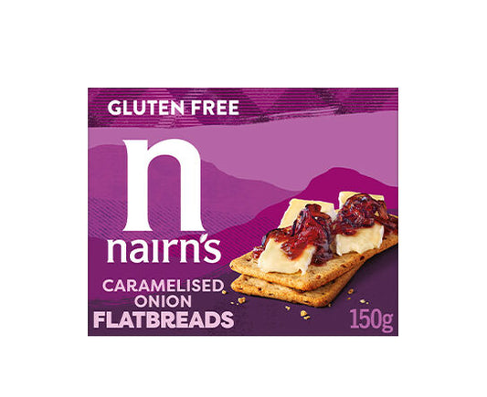 Nairn's Gluten Free Caramelised Onion Flatbreads 150g pack front