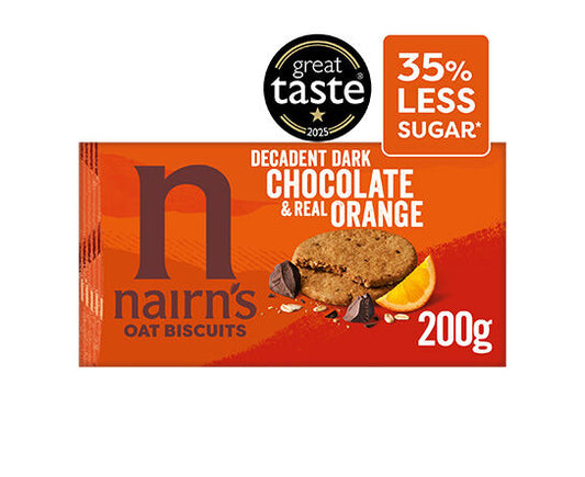 Nairn's Dark Chocolate Orange Oat Biscuits 200g pack front