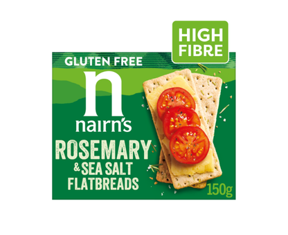 Nairn's Gluten Free Rosemary & Sea Salt Flatbreads 150g pack front