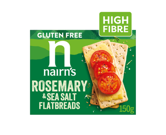 Nairn's Gluten Free Rosemary & Sea Salt Flatbreads 150g pack front