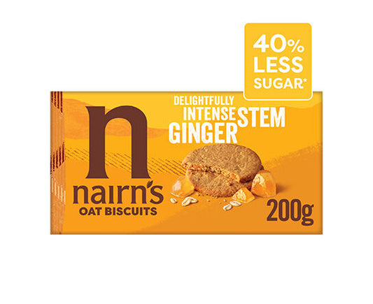 Nairn's Stem Ginger Oat Biscuits 200g pack front