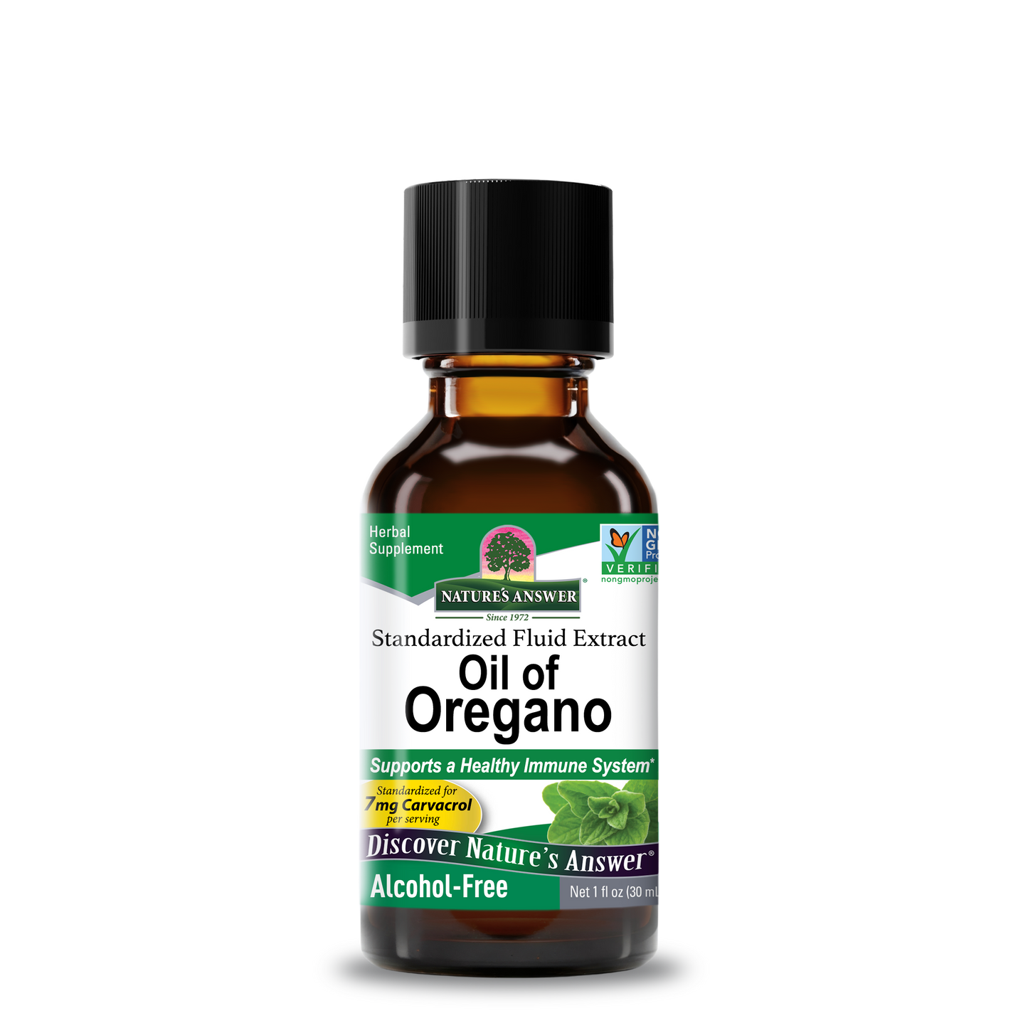 Nature's Answer Oil of Oregano alcohol-free extract 30ml bottle front