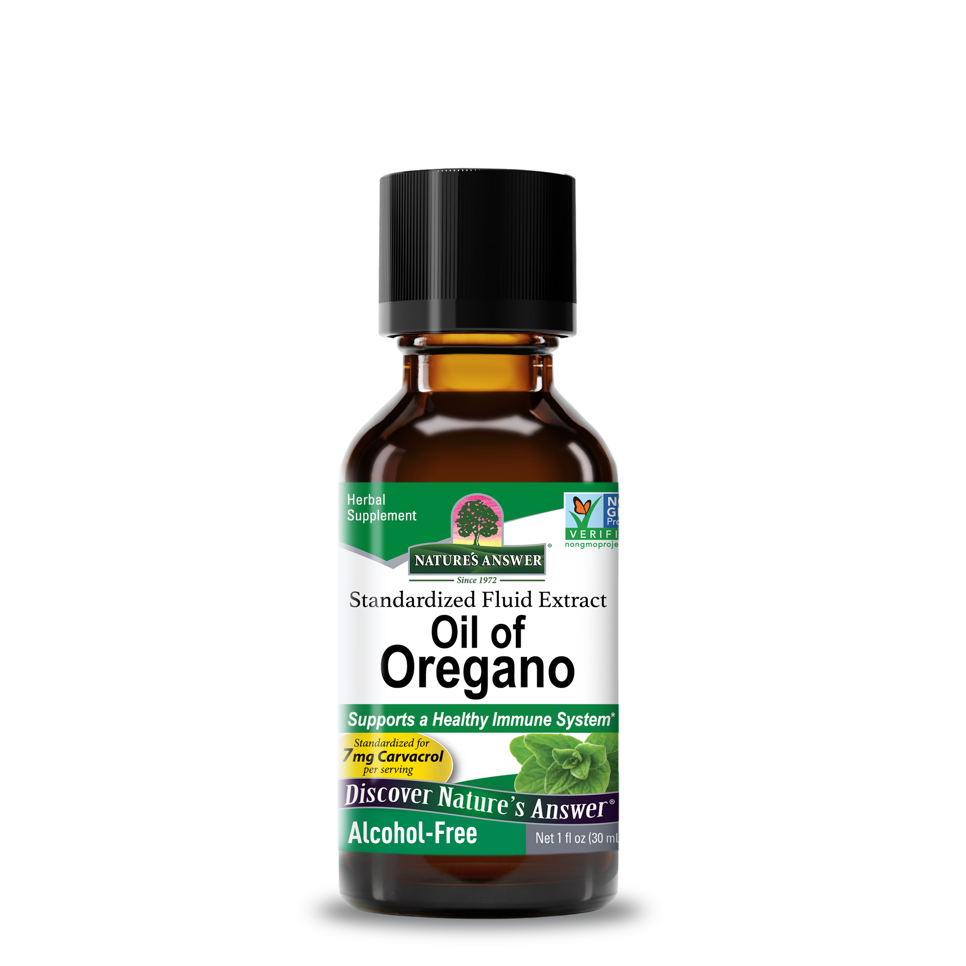 Nature's Answer Oil of Oregano alcohol-free extract 30ml bottle front