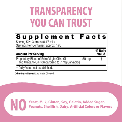 Nature's Answer Oil of Oregano supplement facts panel