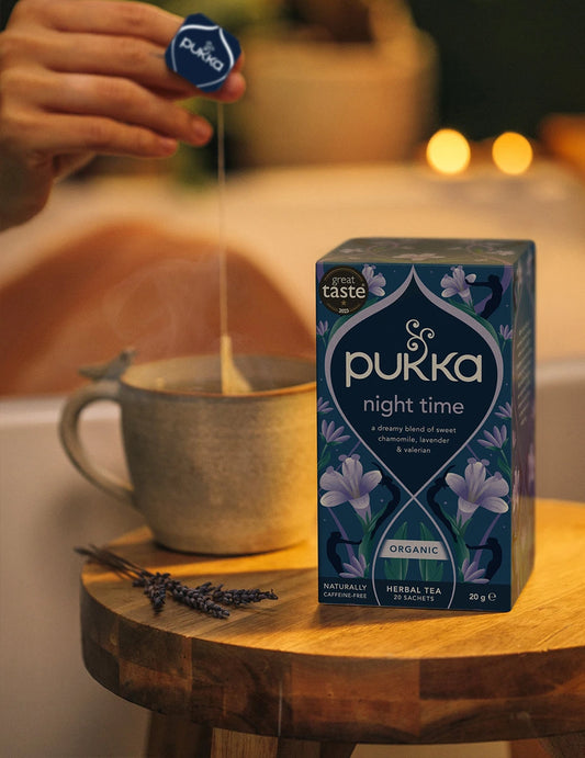 Pukka Tea Night Time lifestyle serving suggestion
