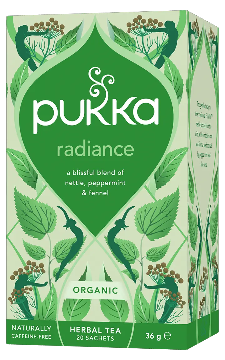 Pukka Tea Radiance organic herbal tea pack