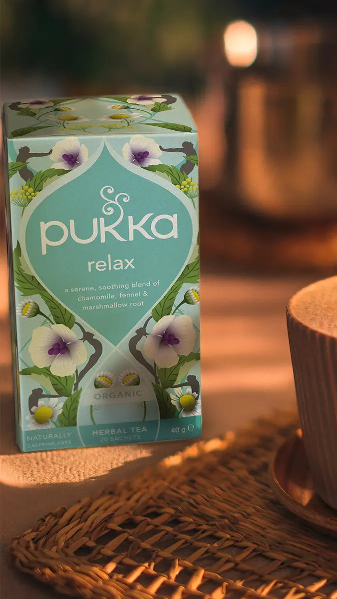Pukka Tea Relax lifestyle serving suggestion