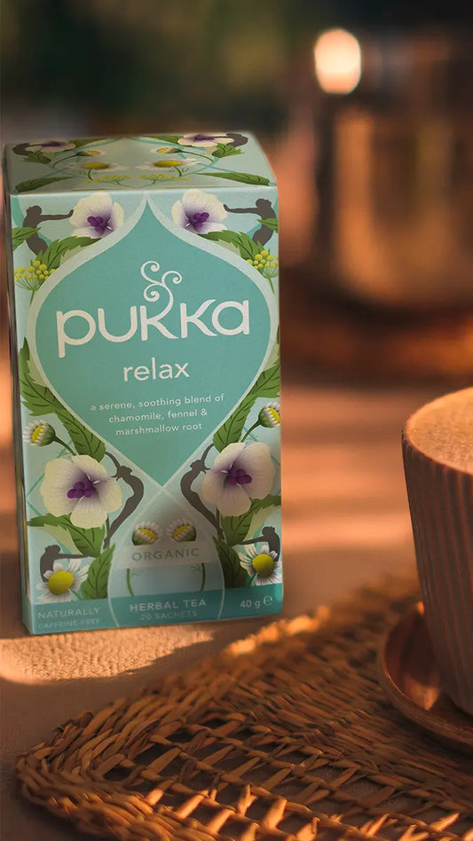 Pukka Tea Relax lifestyle serving suggestion