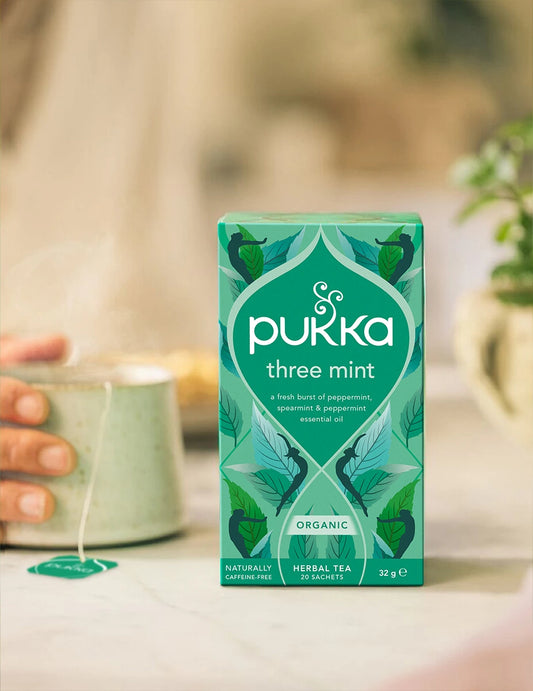 Pukka Tea Three Mint lifestyle serving suggestion