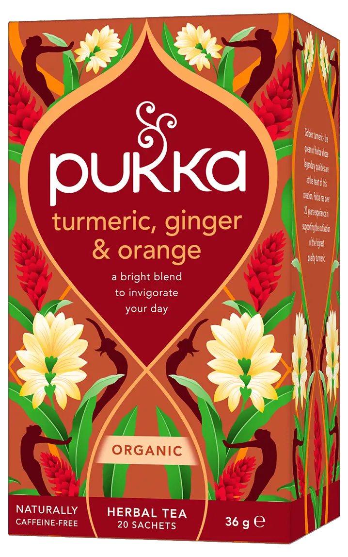 Pukka Tea Turmeric Ginger & Orange pack