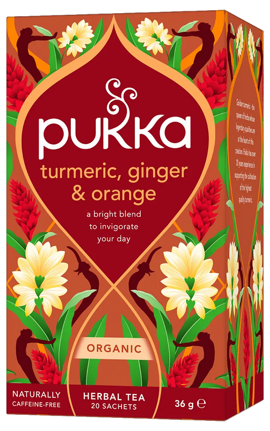 Pukka Tea Turmeric Ginger & Orange pack