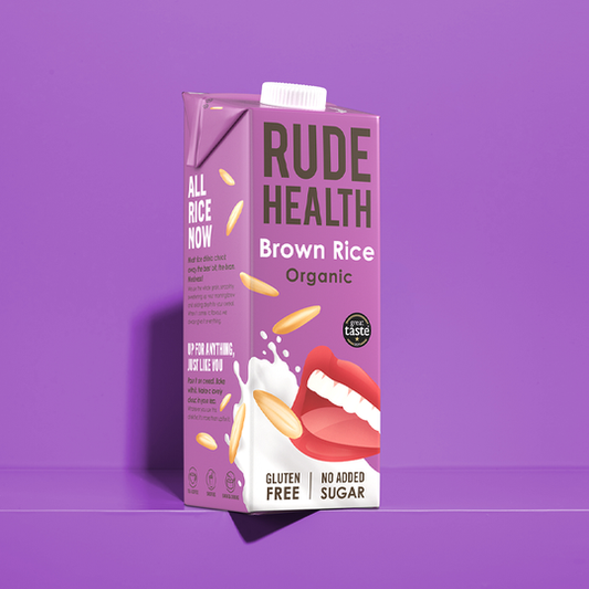 Rude Health Organic Brown Rice Drink carton front, 1 litre