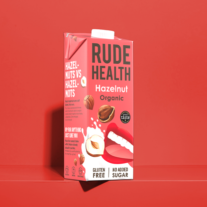 Rude Health Organic Hazelnut Drink carton front, 1 litre
