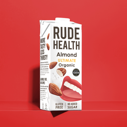 Rude Health Organic Ultimate Almond Drink carton front, 1 litre