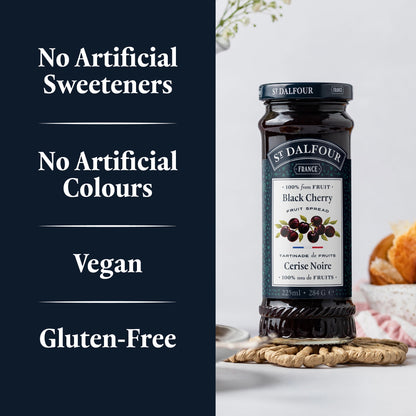 St Dalfour Black Cherry Preserve product callouts
