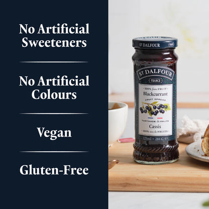 St Dalfour Blackcurrant Preserve product callouts