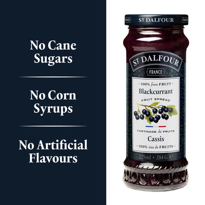 St Dalfour Blackcurrant Preserve ingredient callouts