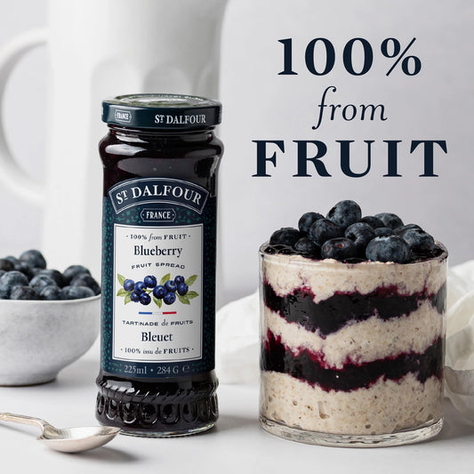 St Dalfour Blueberry Preserve serving suggestion