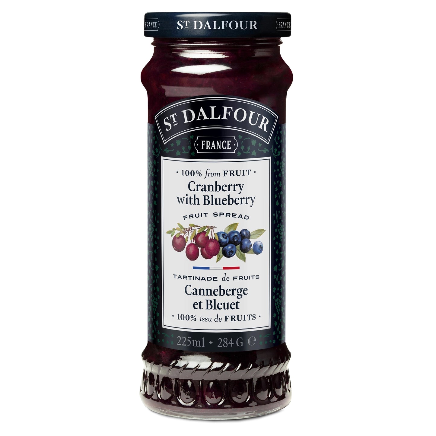 St Dalfour Cranberry with Blueberry Preserve 284g jar