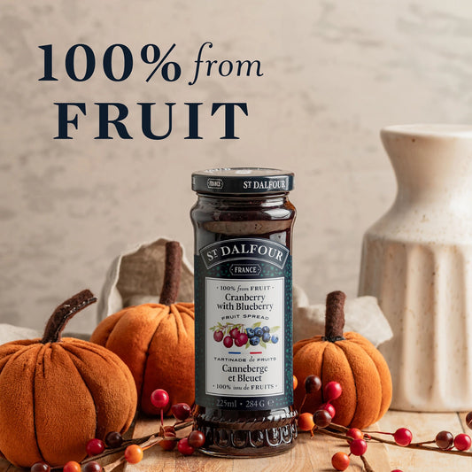 St Dalfour Cranberry with Blueberry Preserve serving suggestion