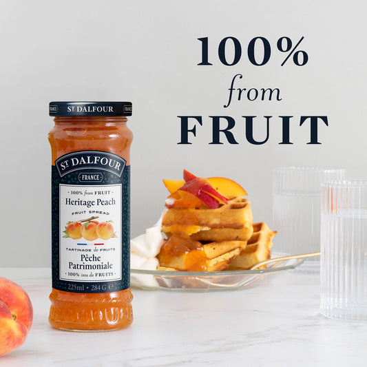 St Dalfour Heritage Peach Preserve serving suggestion