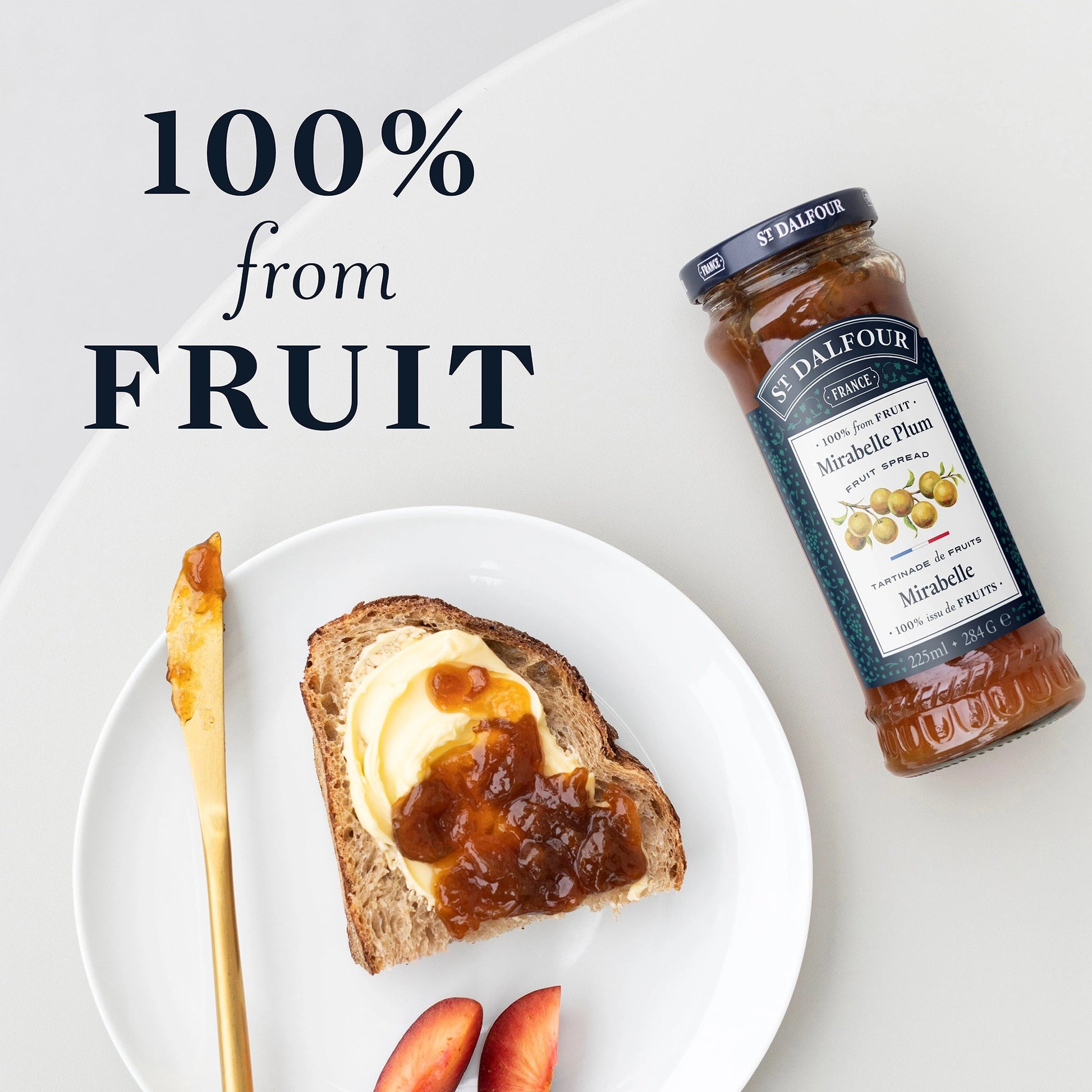 St Dalfour Mirabelle Plum Preserve serving suggestion