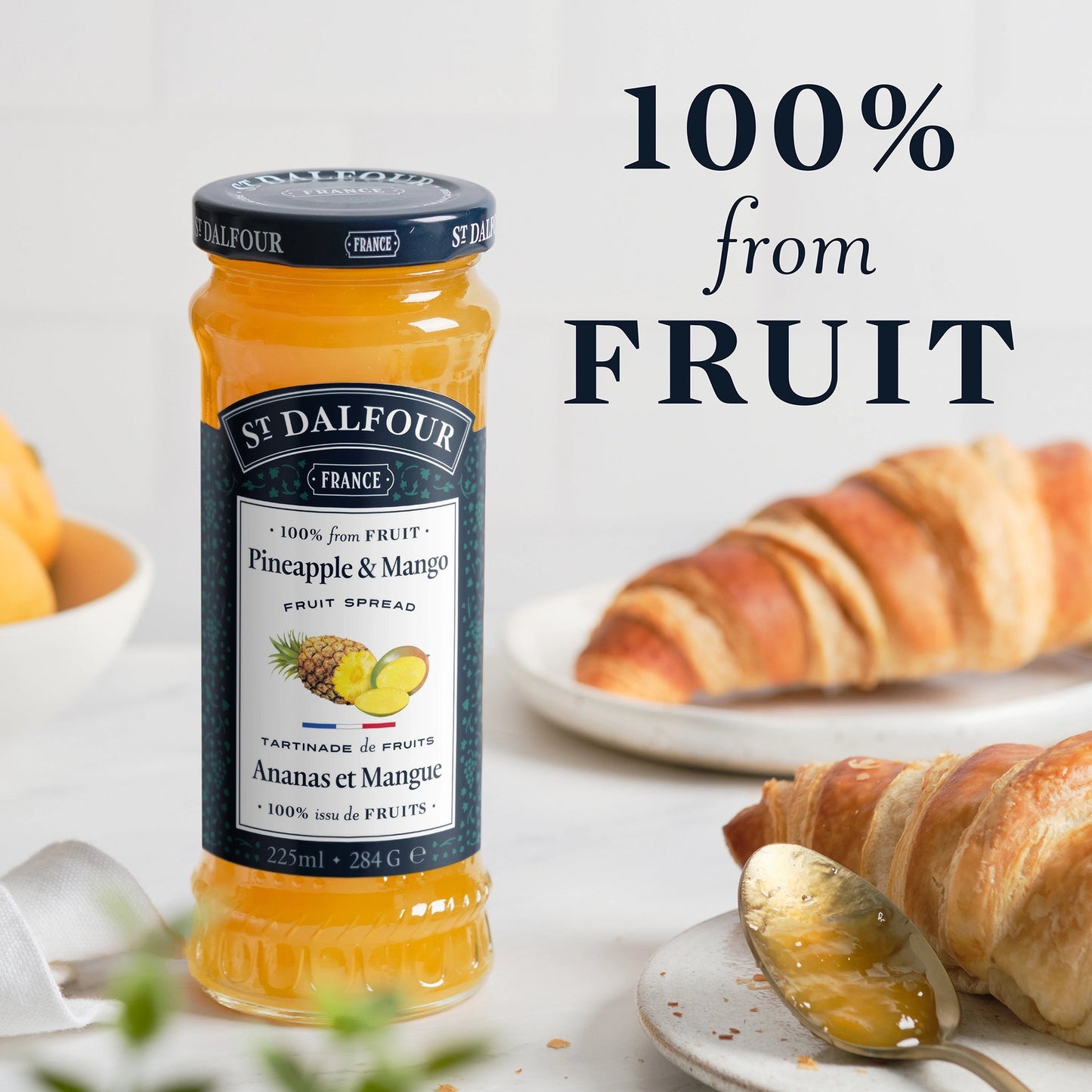 St Dalfour Pineapple & Mango Preserve serving suggestion