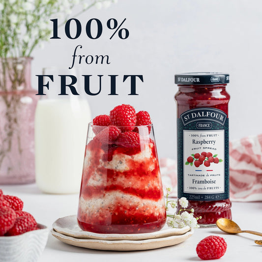 St Dalfour Raspberry Preserve serving suggestion
