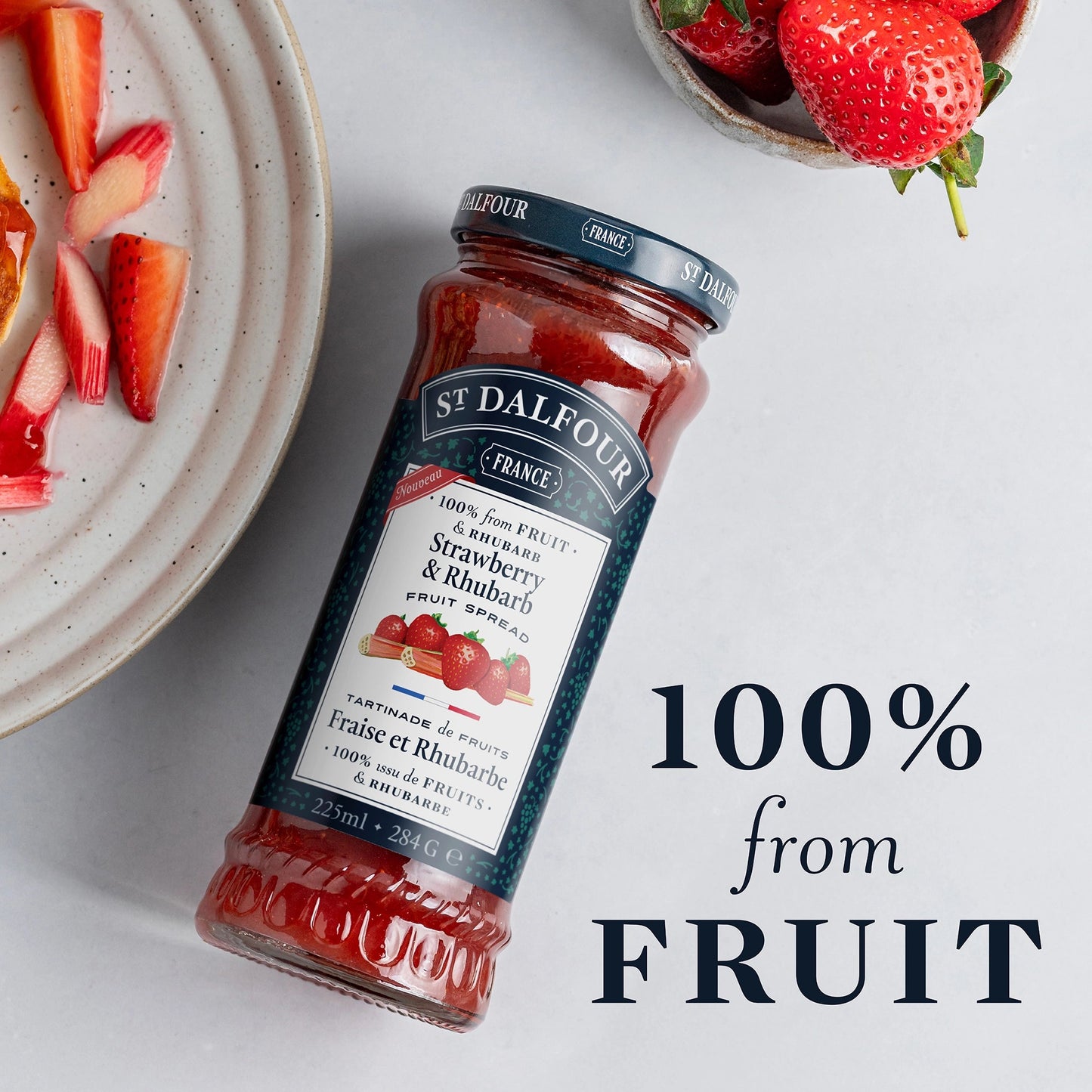 St Dalfour Strawberry & Rhubarb Preserve serving suggestion