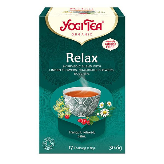 Yogi Tea Relax organic herbal tea box front