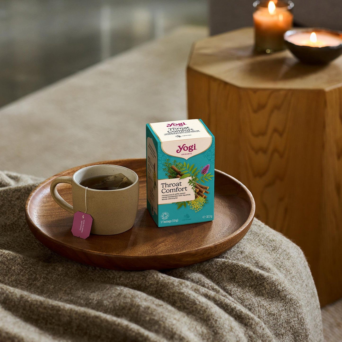 Yogi Tea Throat Comfort lifestyle with box