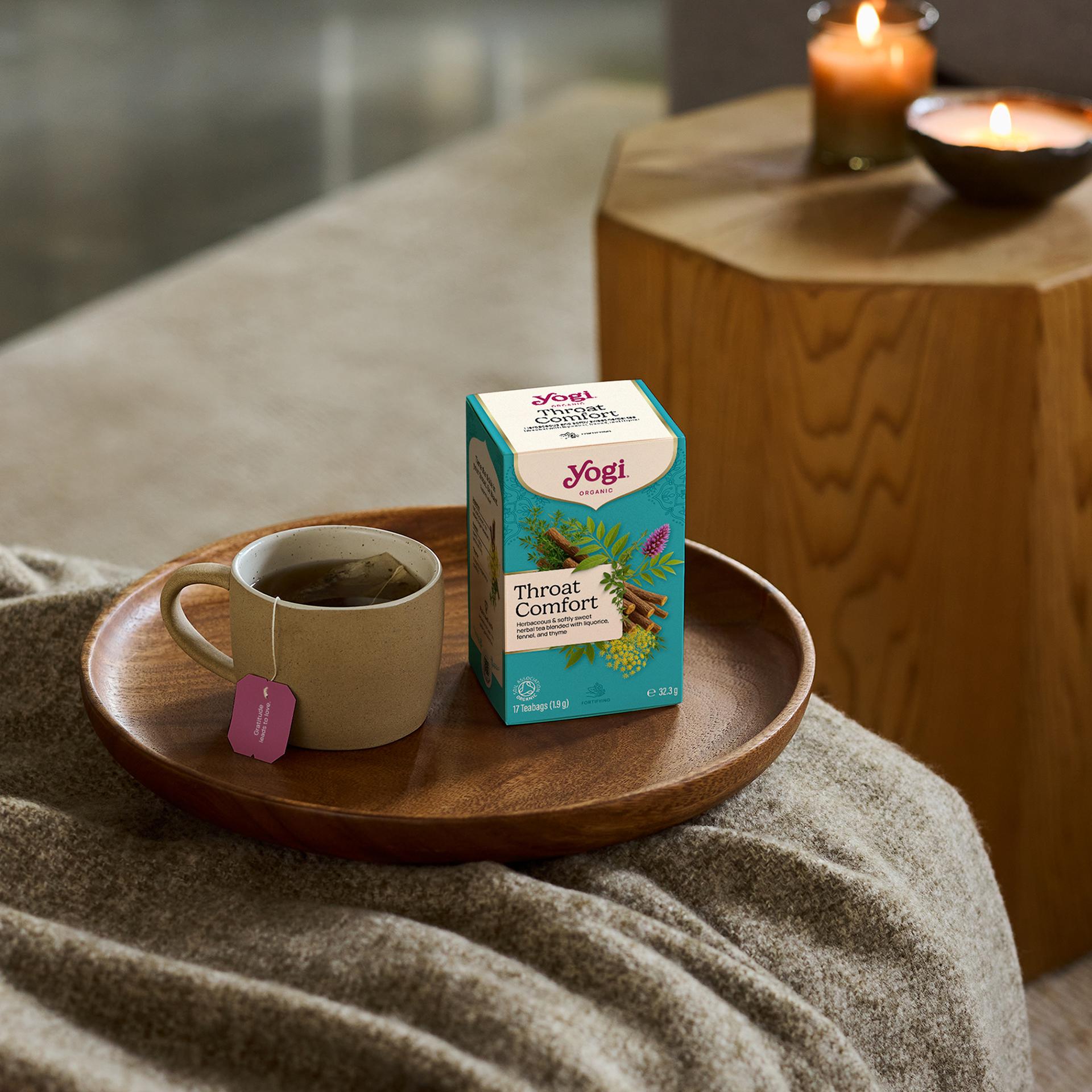 Yogi Tea Throat Comfort lifestyle with box